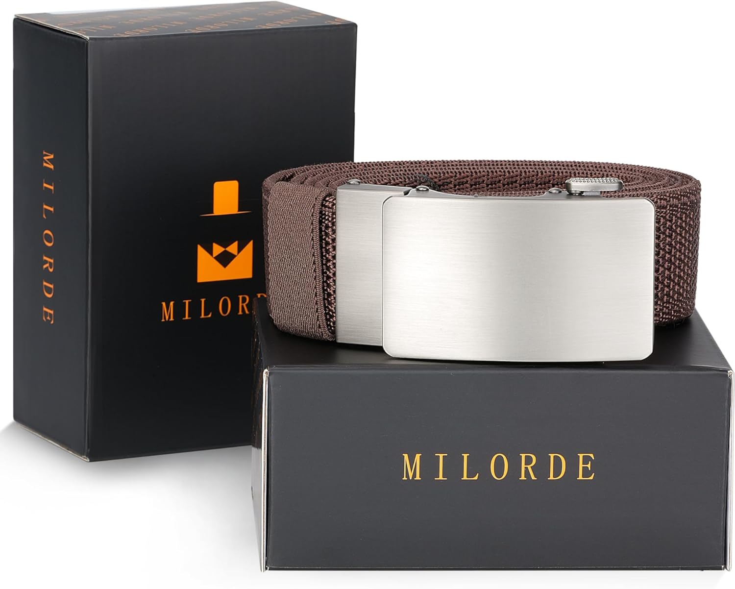 MILORDE Men's 1.38" Nylon Ratchet Belt, Casual Web Click Belt for Jeans, Business Dress, Adjustable Trim to Fit - Image 5