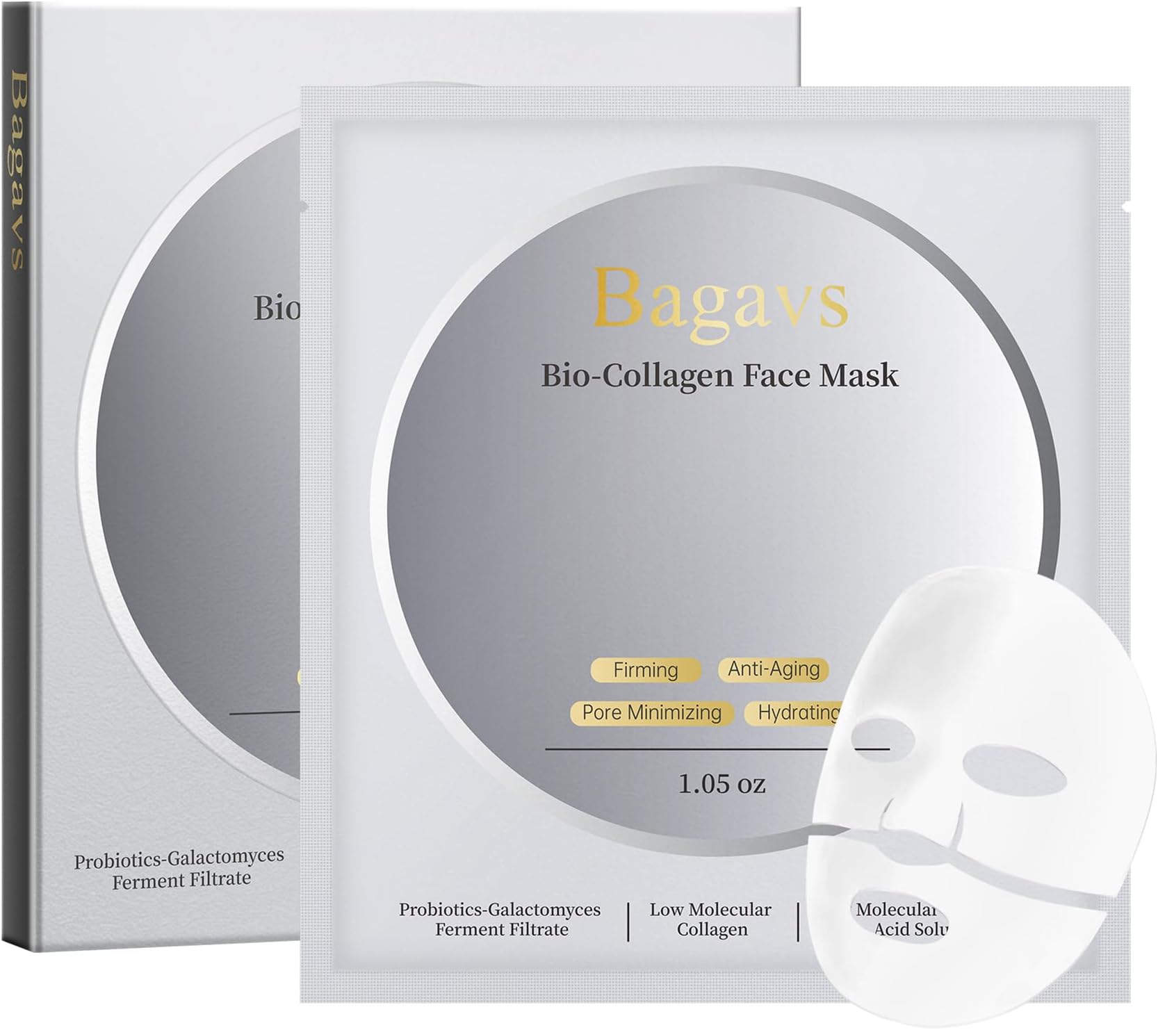 Bio-Collagen Overnight Hydrating Face Mask with Deep Collagen for Skin Care, Anti-Wrinkle Lifting, 30g x 4ea