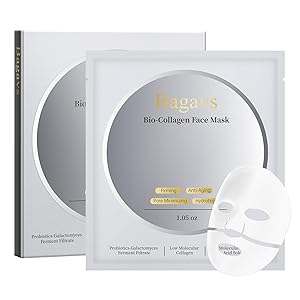 Bagavs Collagen Face Mask with Real Deep Bio-Collagen for Overnight Skin Care, Hydrating, Anti-Wrinkle, Lifting, 30g x 4ea