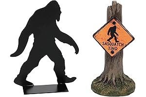 Department 56 Village Accessories Halloween Sasquatch Silhouette and Tree Sign Figurine Set