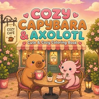 Cozy Capybara & Axolotl Cute & Cozy coloring book Cozy Capybara & Axolotl Adventures