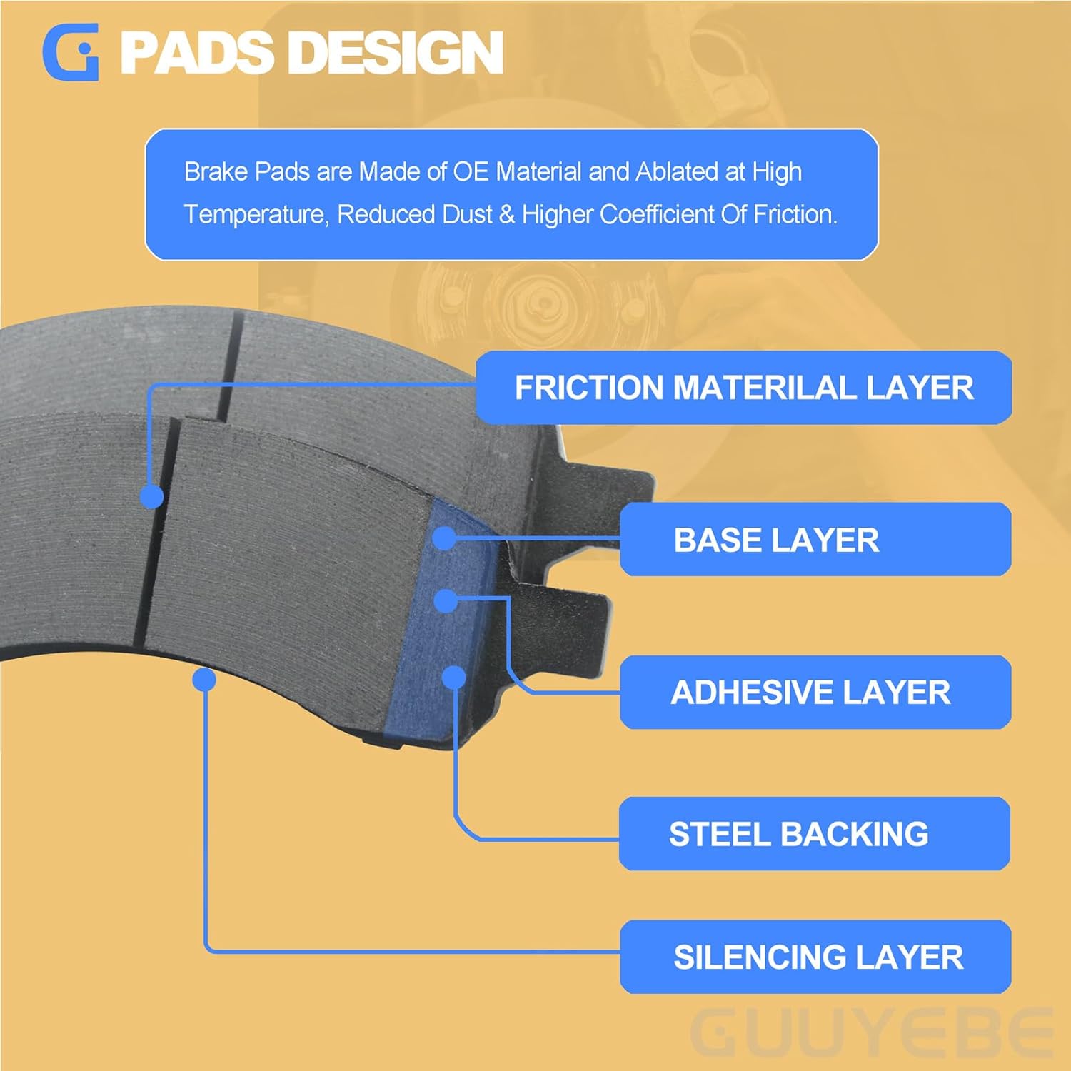 Front Brake Pads Kit,For Chevy 2009-2012 Colorado Trailblazer SSR Traverse,For GMC 2009-2012 Canyon 2007-2016 Acadia Envoy,For Buick 2008-2017 Enclave,For Saturn Saab 9-7x Isuzu,1169 D1169