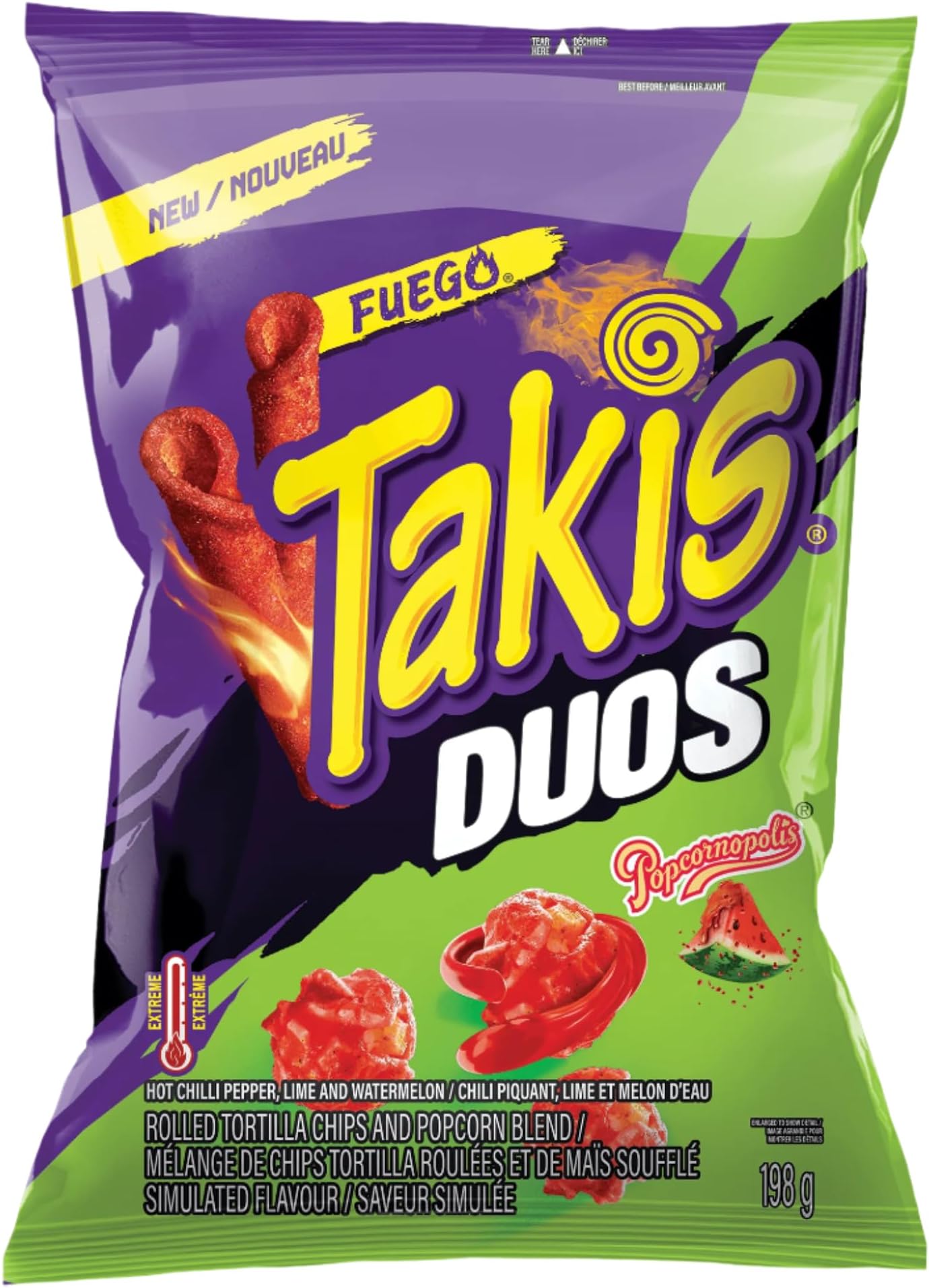 TakisDuos Fuego Tortilla Chips, 198g/6.9 oz