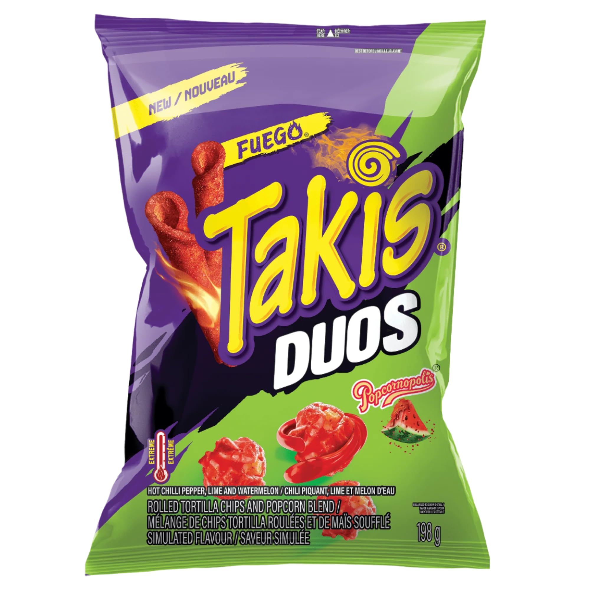 TakisDuos Fuego Tortilla Chips, 198g/6.9 oz