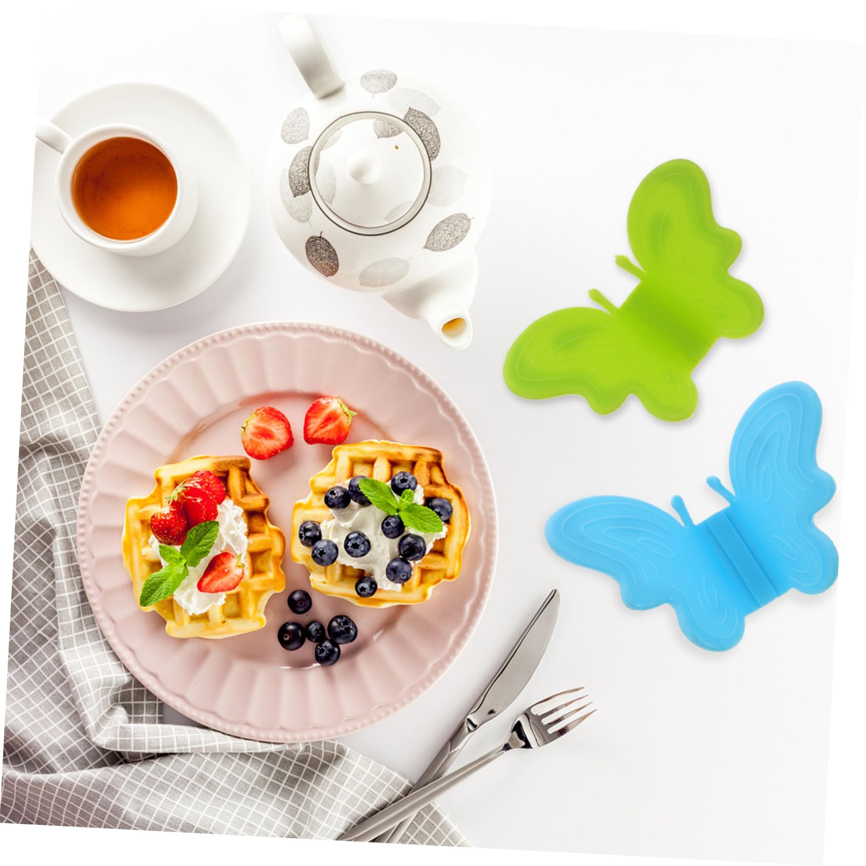 BESTonZON 20piezas Guantes De Cocina Magnéticos De Silicona De Azules Verdes para Horno y Microondas Resistentes Al Calor y Antideslizantes para Utensilios De Cocina y Protección contra
