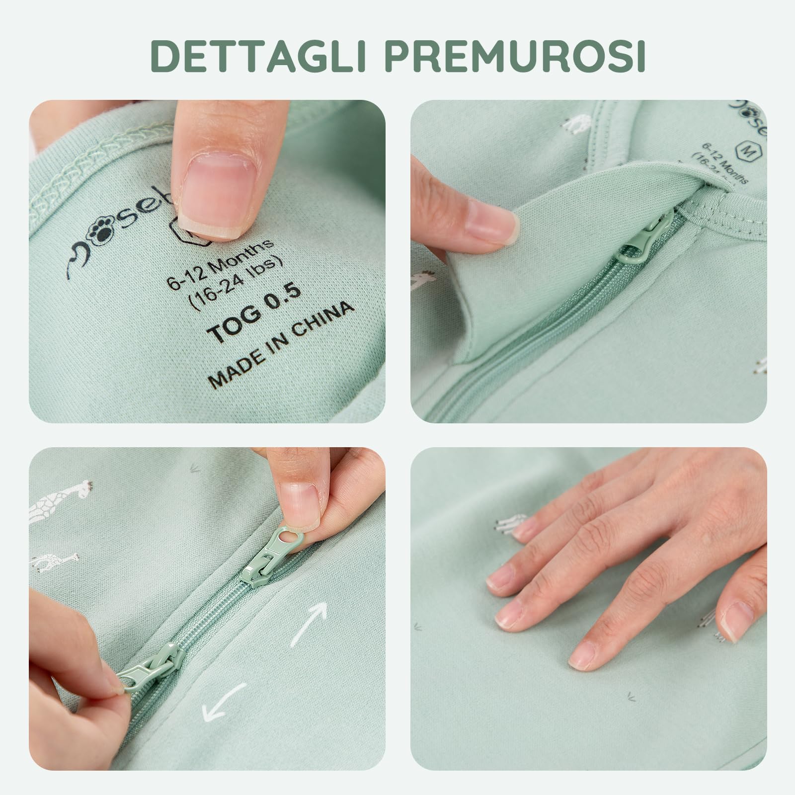 Mosebears 0.5 Tog Sacco Nanna in Cotone per Neonati, Estate - Per Bambini e Bambine