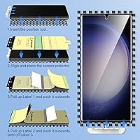 Vista 5 de LK 3 Pack para Protector de Pantalla Samsung Galaxy S23 Ultra [No es de Vidrio] [Soporte Desbloqueo por Huella Dactilar] Protector de Pantalla