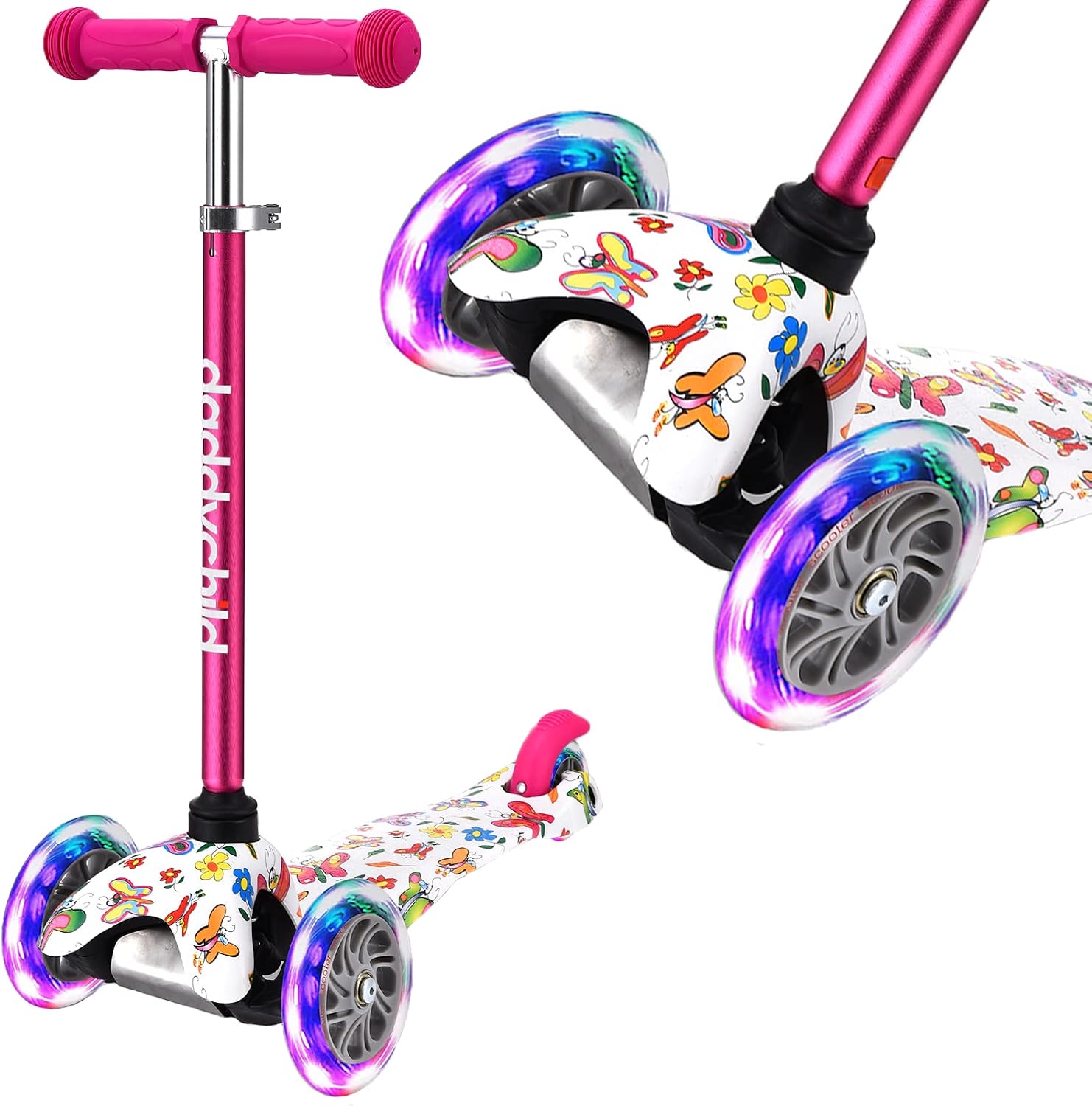 3 Wheel Scooters for Kids, Kick Scooter for Toddlers 3-8 Years Old, Boys and Girls Scooter with Light Up Wheels, Mini Scooter for Children