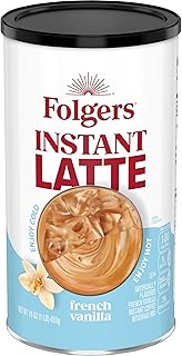 Folgers French Vanilla Flavored Instant Latte, 16 Ounce