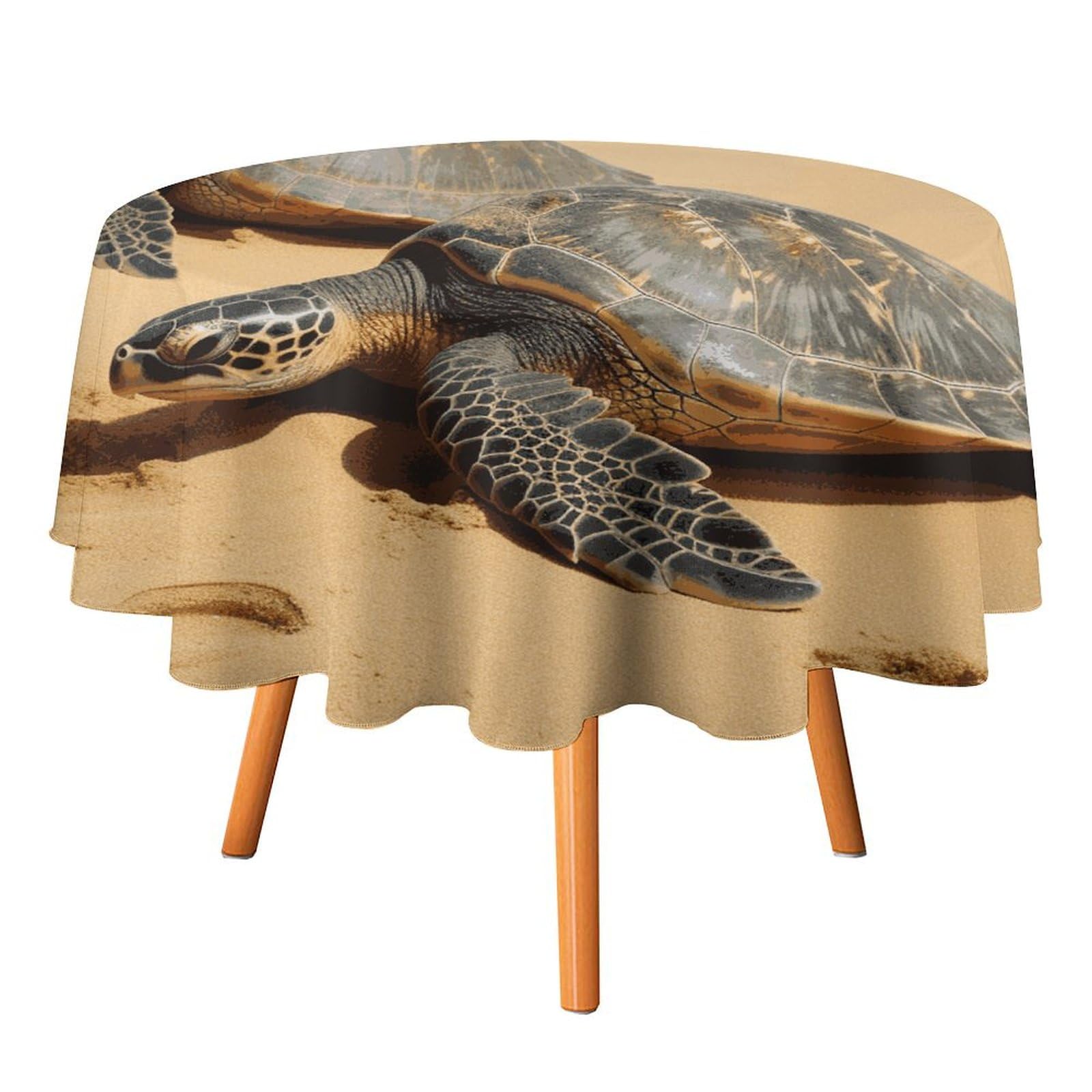 Nappe ronde 152 cm imperméable et lavable pour table de salle à manger