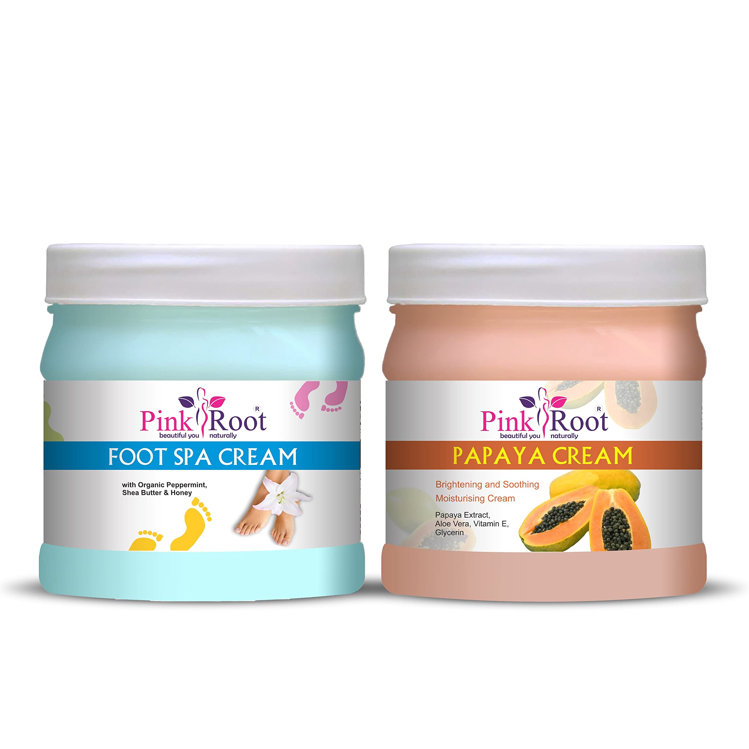 Pink Root Foot Spa Cream 500gm with Papaya Cream 500gm-image-46