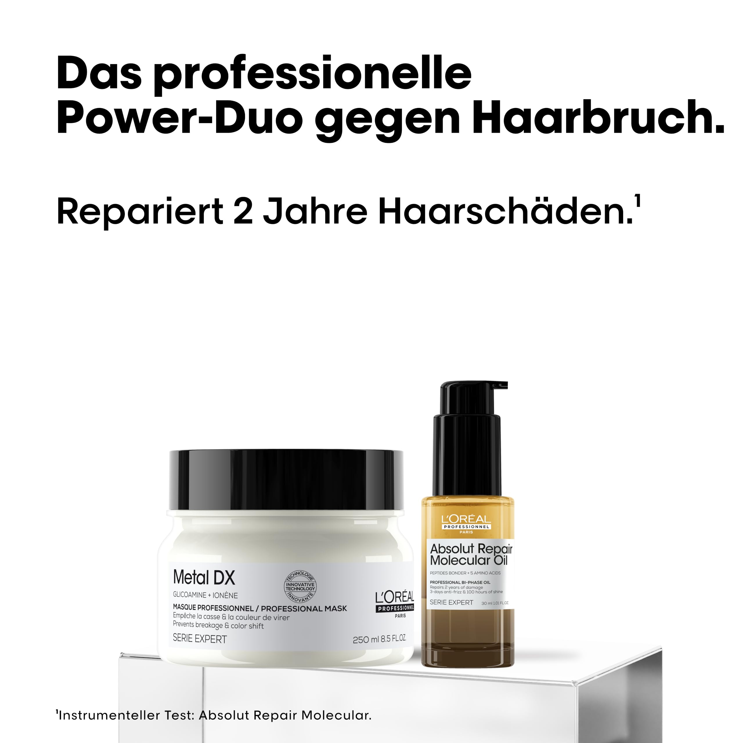 L'Oréal Professionnel Premium Routine: Metal DX Maske, 250ml + Absolut Repair Molecular Bi-Phase Oil, 30ml