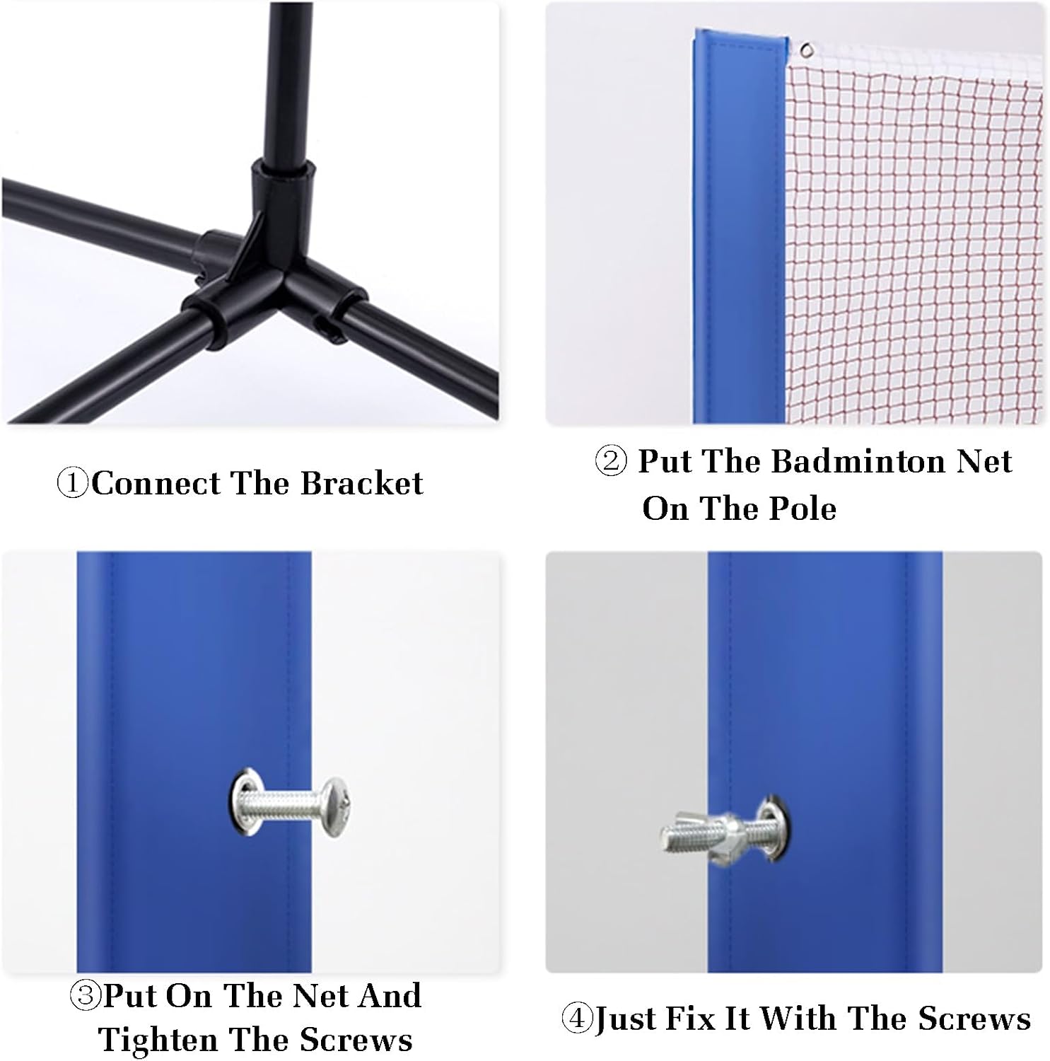 Foldable Badminton Net Stand,Freestanding Badminton Posts,with Badminton and Backpack,Sports Training Equipment for Court Beach Drive (One Color Length 427cm)