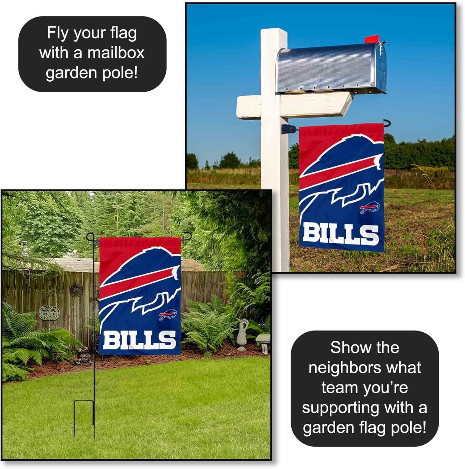 Buffalo Bills Large Logo Double Sided Garden Banner Flag - Image 4