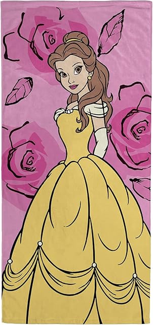 Jay Franco Disney Princess Belle Roses 71cm x 147cm 100% Cotton Beach Towel