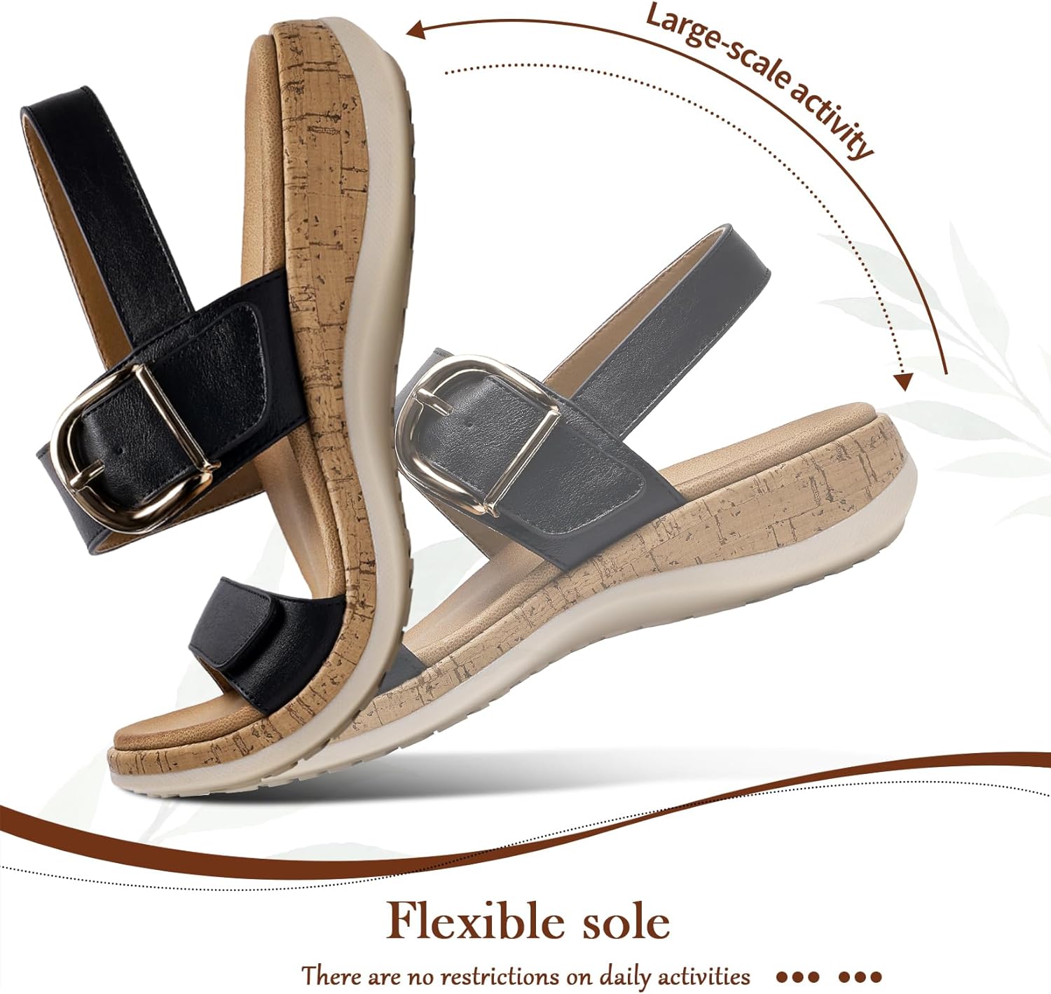 Littleplum Sandals for Women Arch Support – Comfortable Flat Womens Sandals, Summer Breathable Adjustable Orthotic Walking Shoes for Beach,Travel - Image 4