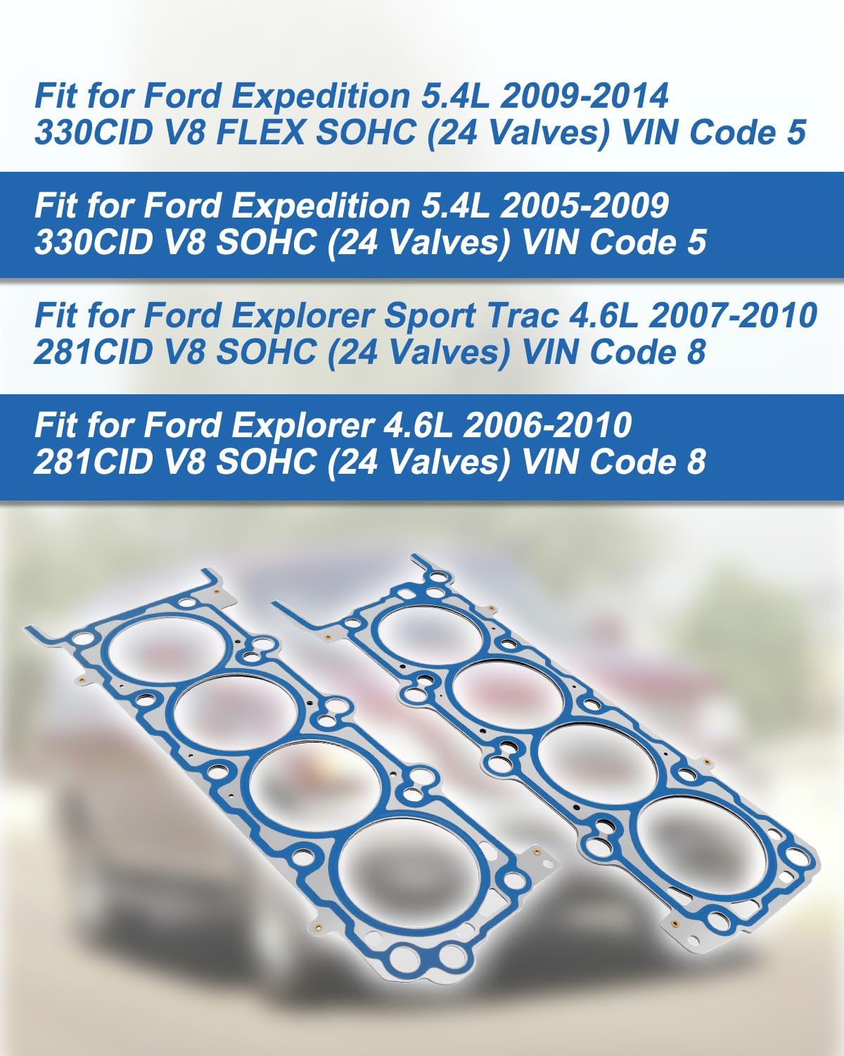 26306PT 26307PT Engine Cylinder Head Gasket Fit for Ford Expedition Explorer F-150 4.6L F-250 F-350 5.4L Lincoln Mark LT Navigator Mercury Mountaineer Replace 54401 54400