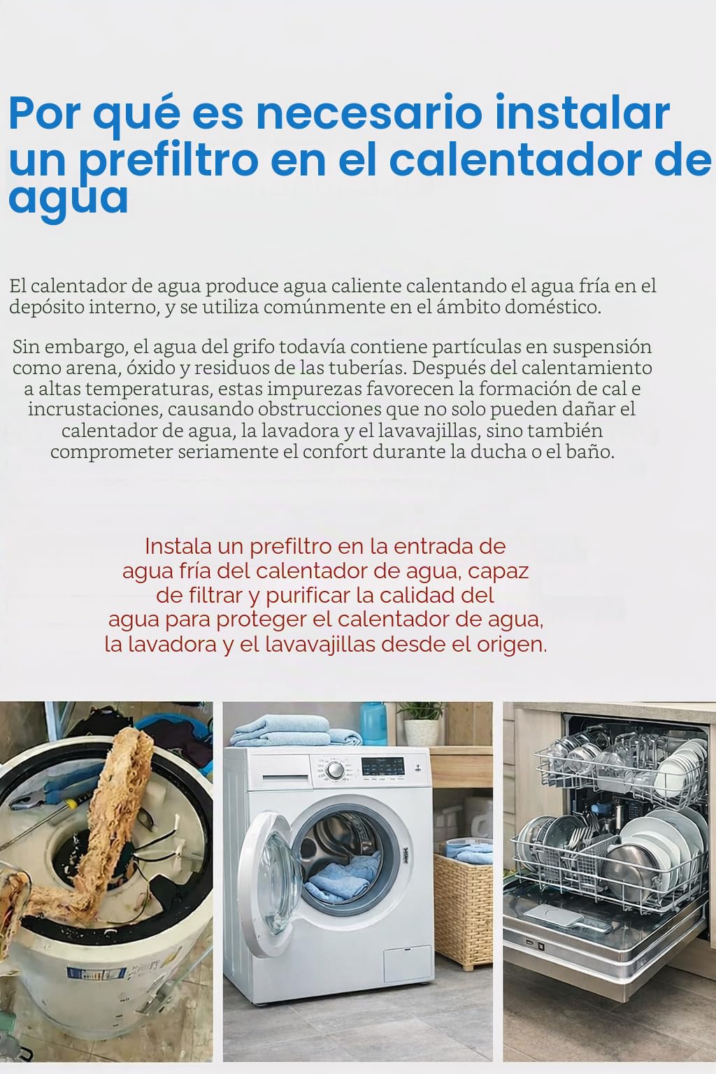 Soxi Filtro antiarena 1/2" 3/4" Ultra Filtrante para lavadora, lavavajillas, calentador y pozo con cartuchos reemplazables de 40 micras y prefiltro de 5 micras