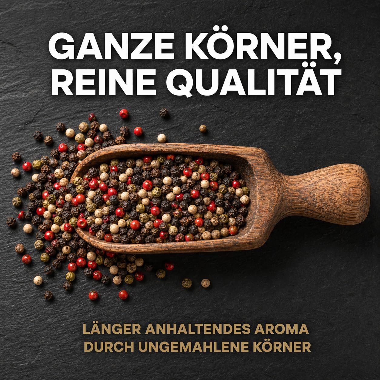 GiDeli Bunter Pfeffer Ganz 5kg - Aromatische Schwarze, Weiße, Rote und Grüne Pfefferkörner - Für Pfeffermühle und Mörser - Universell Einsetzbar - 100% Naturrein ohne Zusätze