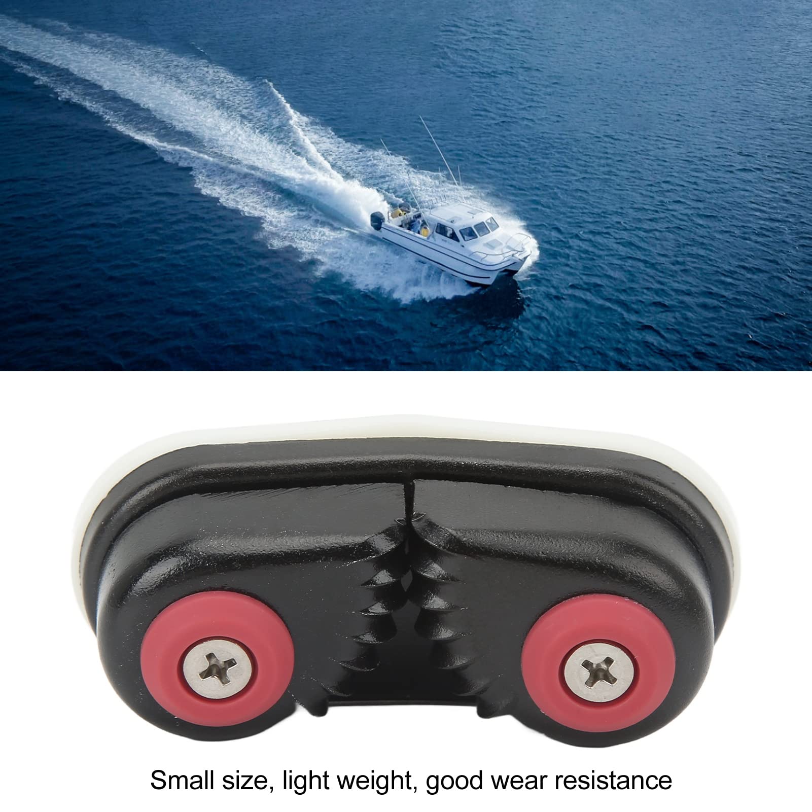 Topyond Aluminum Alloy Boat Clam Cleat - Flared Cable Fast Entry Cam Cleat in Sleek Black - Ideal Marine Rope Clamp