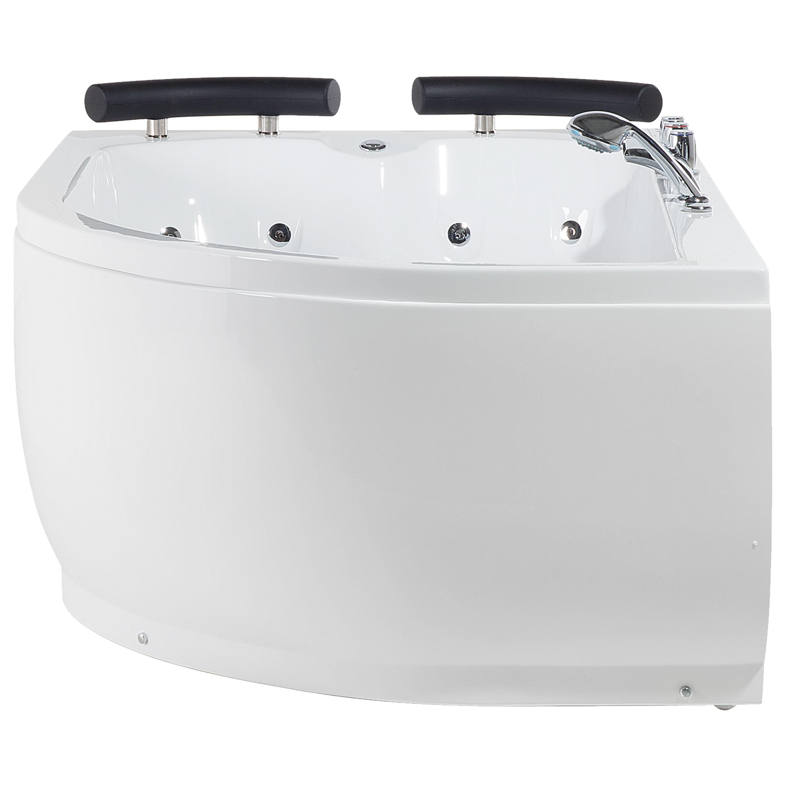 Bañera de hidromasaje de acrílico sanitario blanco con LED derecha doble 158 x 113 cm diseño moderno Paradiso