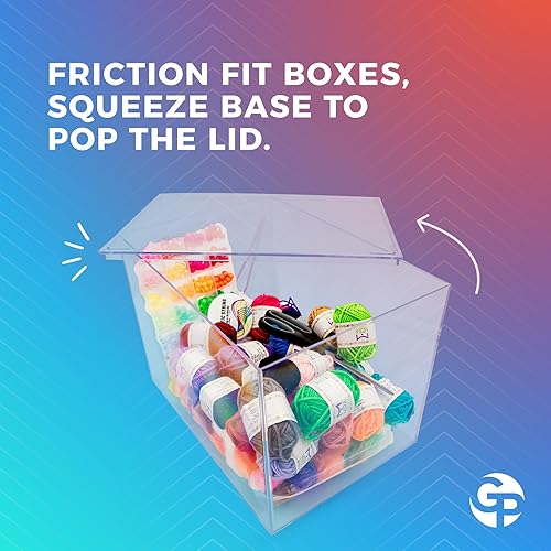 Miniatura 5 de 4 cajas de acrílico transparente con tapa, 12.5 pulgadas de largo x 8.5 pulgadas de ancho x 8.5 pulgadas de alto, fabricadas en Estados Unidos,