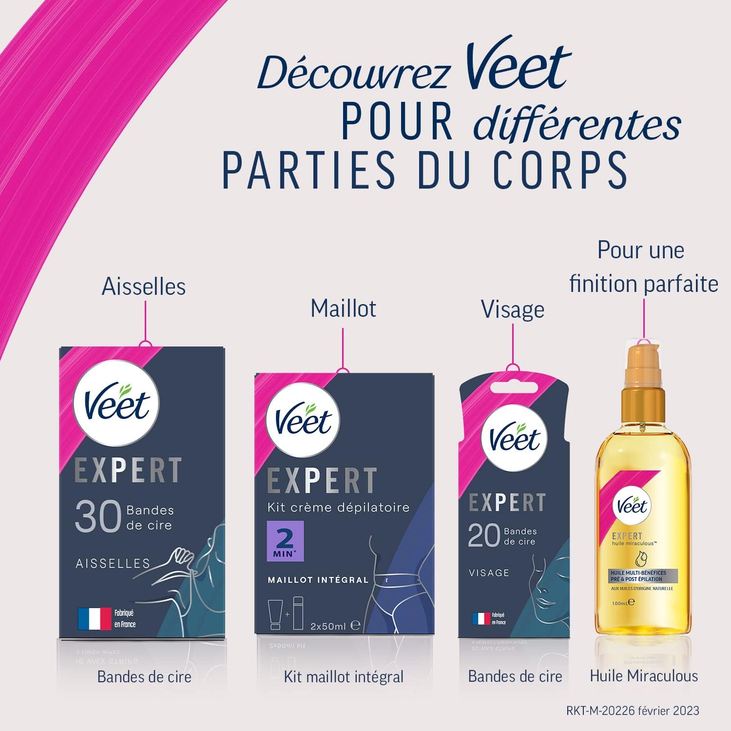 Veet EXPERT - 40 pasków z zimnego wosku do ciała i nóg - skóra normalna - Idealne wykończenie - Długotrwała depilacja