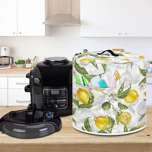 Miniatura 3 de Cubierta de olla a presión con estampado de limón amarillo, freidora de aire lavable, cubierta antipolvo para olla de cocción lenta con bolsillo de
