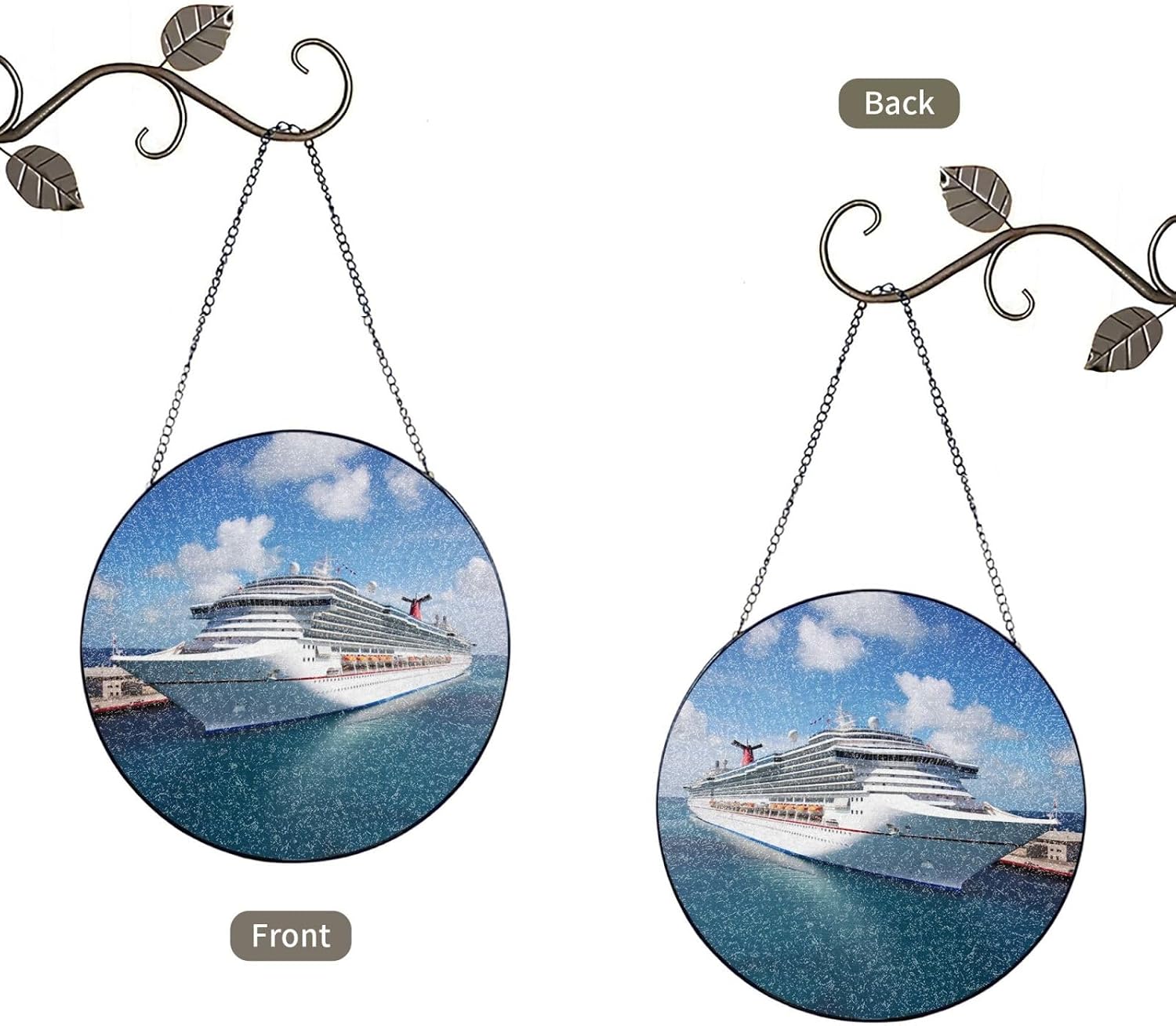 Stained Glass Window Hanging Cruise Ships Sun Catchers Indoor Outdoor Decor Window Suncatcher Door Garden Sunroom Sun Catcher Home Decor Birthday Christmas for Mom Men