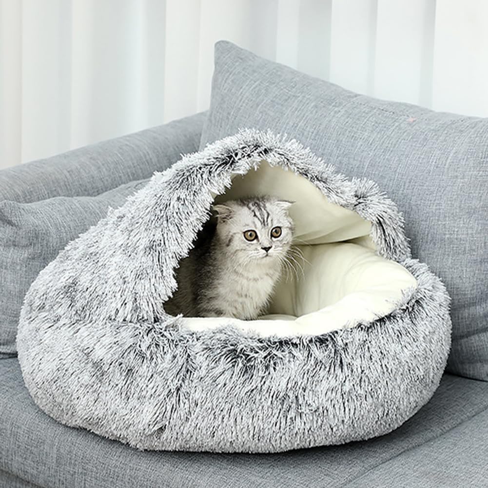 Katzenkorb, Flauschiges Plüsch-Katzenbett, für mittelgroße und kleine Hunde, waschbar, Anti-Angst-Haustierbett, Hundebett mit Rutschfester und Wasserdichter Boden,Pink 1 Kurzer Plüsch,120 CM（<40KG)