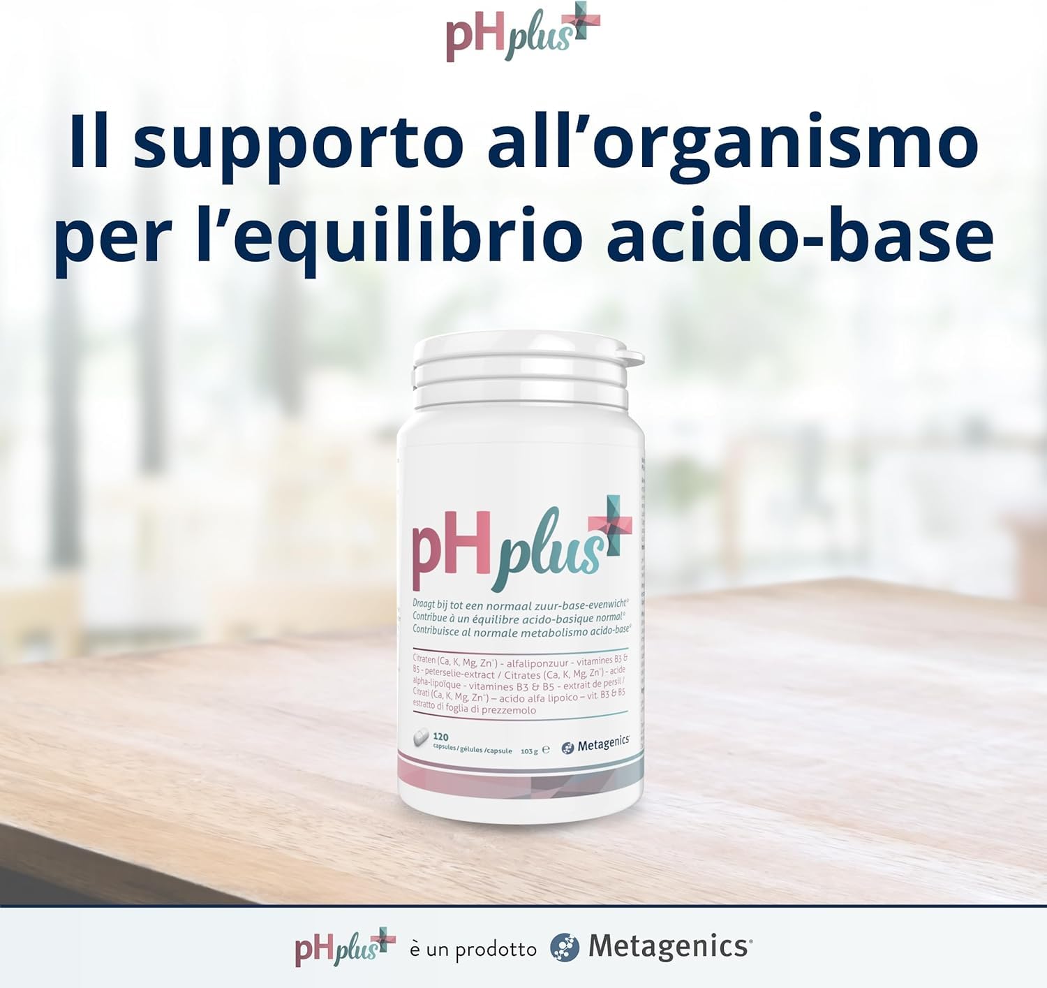 Metagenics pH Plus - Supporta l’Equilibrio Acido-Base Normale - 120 Capsule