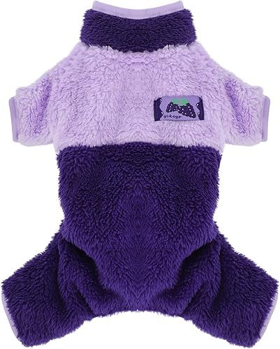 Miniatura 9 de Suéteres para perros pequeños y niñas, pijamas de otoño para perros de tamaño pequeño, pijama de forro polar de cuello alto macho y hembra, overol