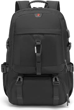 DUSLANG Travel laptop backpack, Extra Large 60L Traveling College Backpack,Large Capacity Backpack for Men Women,Fits 17 Inch Computer, USB Charging Port, Black