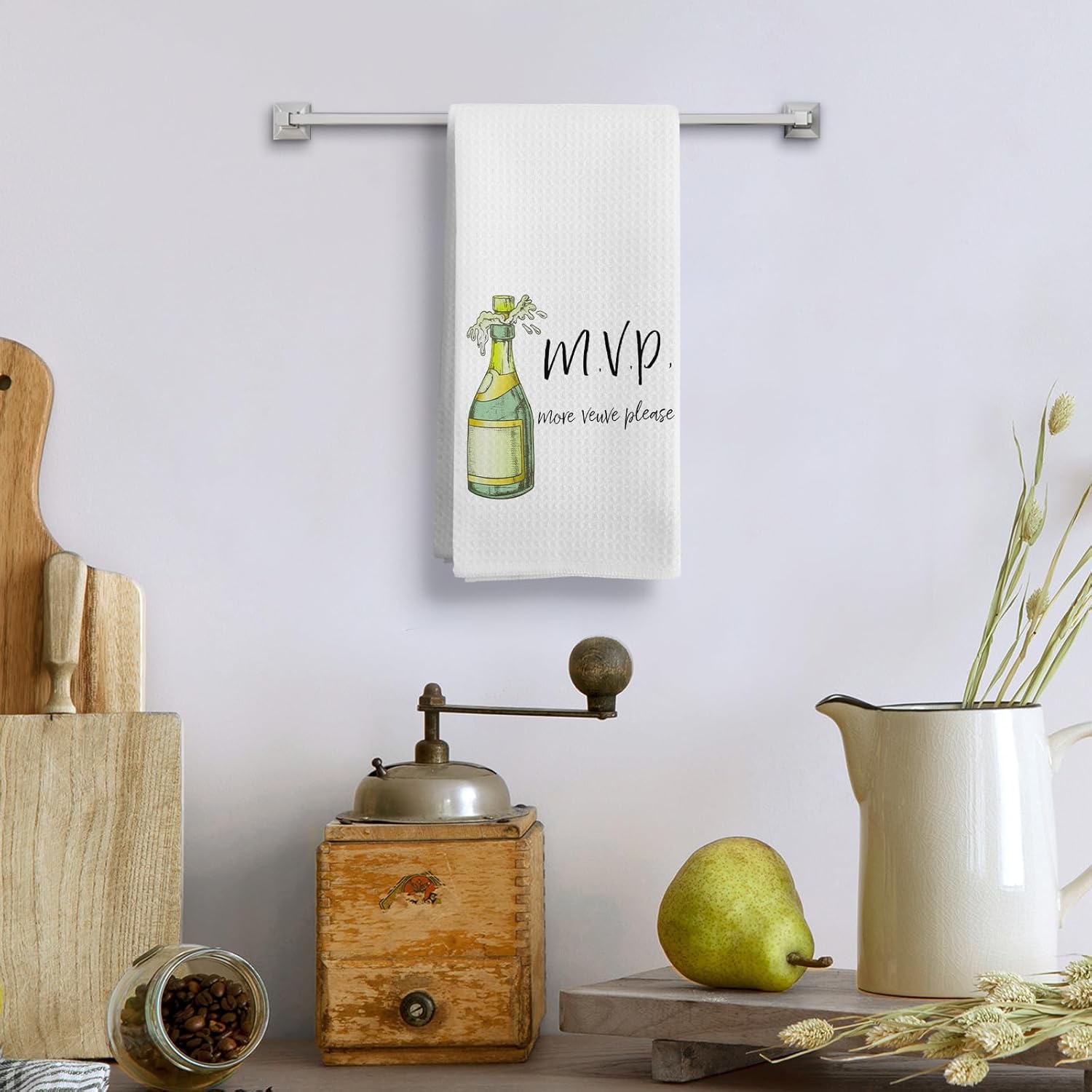 MVP More Veuve Please Champagne Towels, Decorative Kitchen Bar Towels, Funny Gifts for Kitchen 16x24in - Image 2