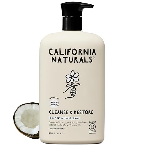 Miniatura 9 de California Naturals Acondicionador con leche de coco, vitamina E para el cuidado del cabello seco y el cuero cabelludo en mujeres y hombres,