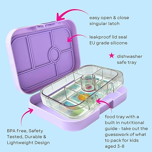 Miniatura 3 de Yumbox Lonchera Bento original a prueba de fugas para niños (unicornio morado lavanda)