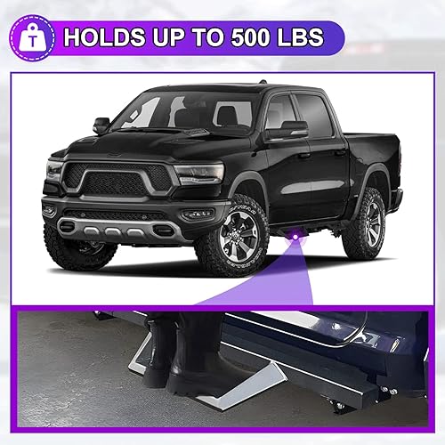 Miniatura 4 de NIXON OFFROAD Estribos laterales compatibles con Dodge Ram 1500 Crew Cab 2019, 2020, 2021, 2022, 2023, 2019, 2020, 2023, escalón lateral de 4