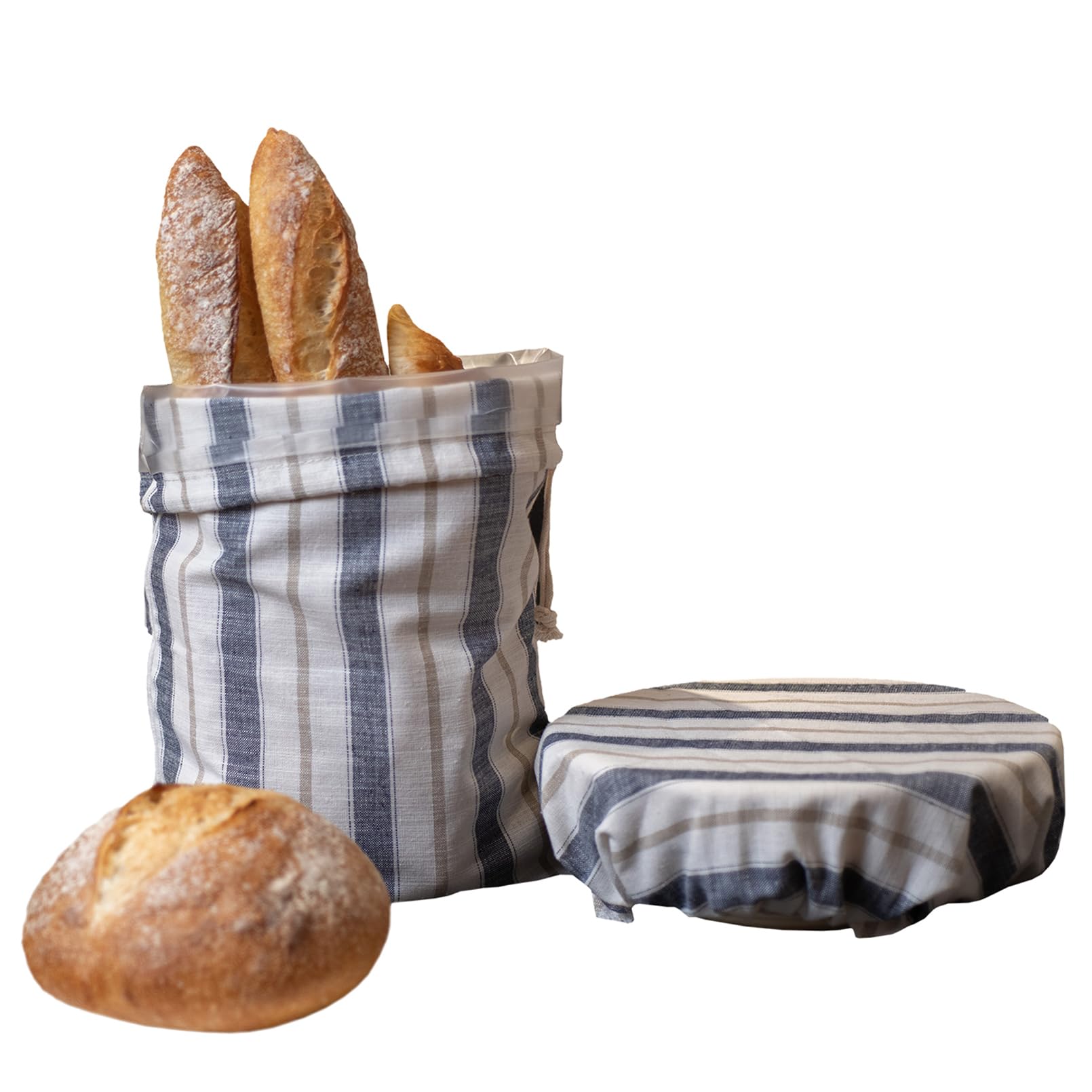 DGJY Linen Bread Bags for Homemade Bread and Sourdough with Bowl Cover, Lined,Keep Freshness,beautiful Reusable Bread Bag,and Easy to Clean Storage Bags.Ideal for Bakers and Bread Baking Accessories.