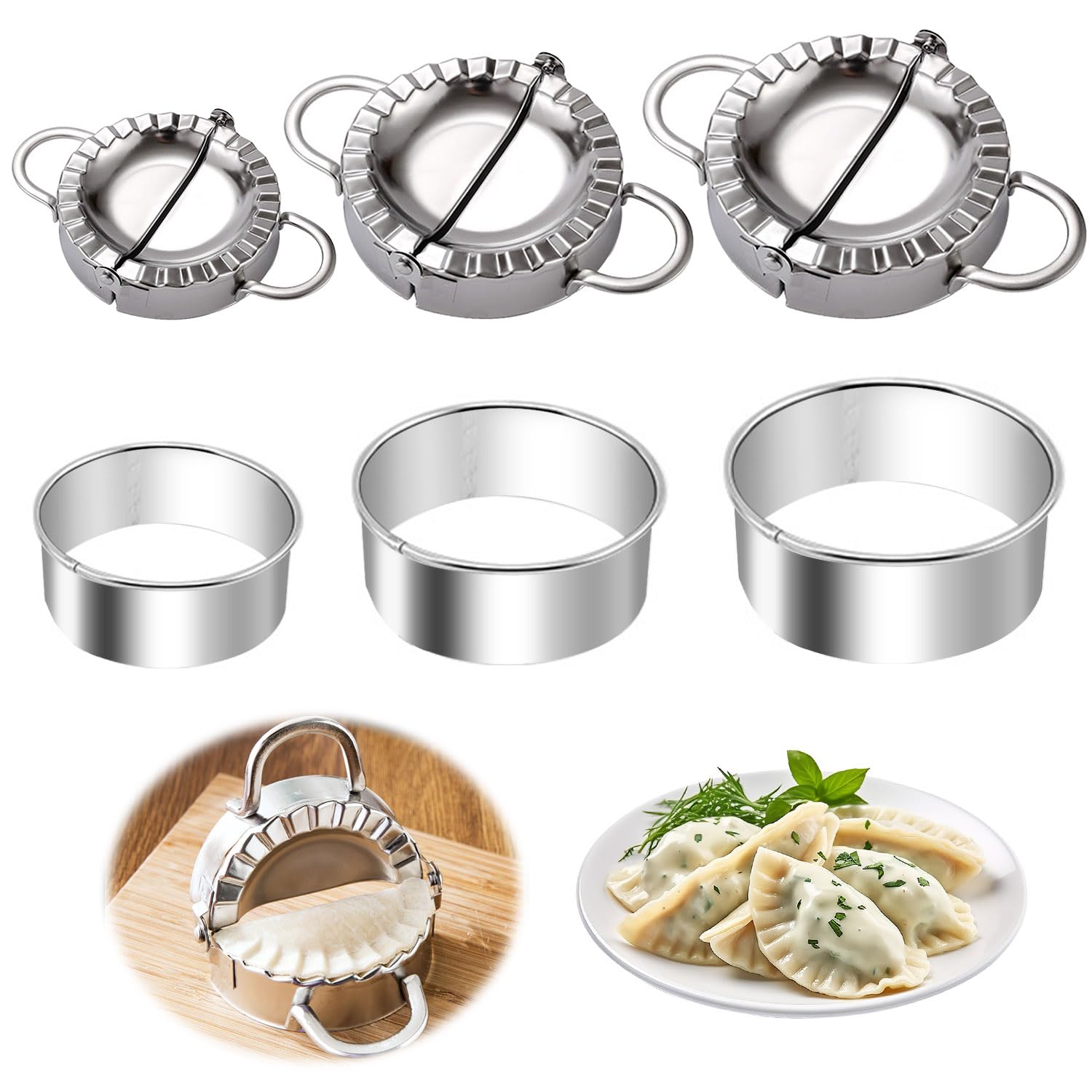 Kit Moule à Ravioli RNHDLY 8 Pièces En Acier Inoxydable - Machine à Ravioles, Dumplings Et Boulettes Maison Facile