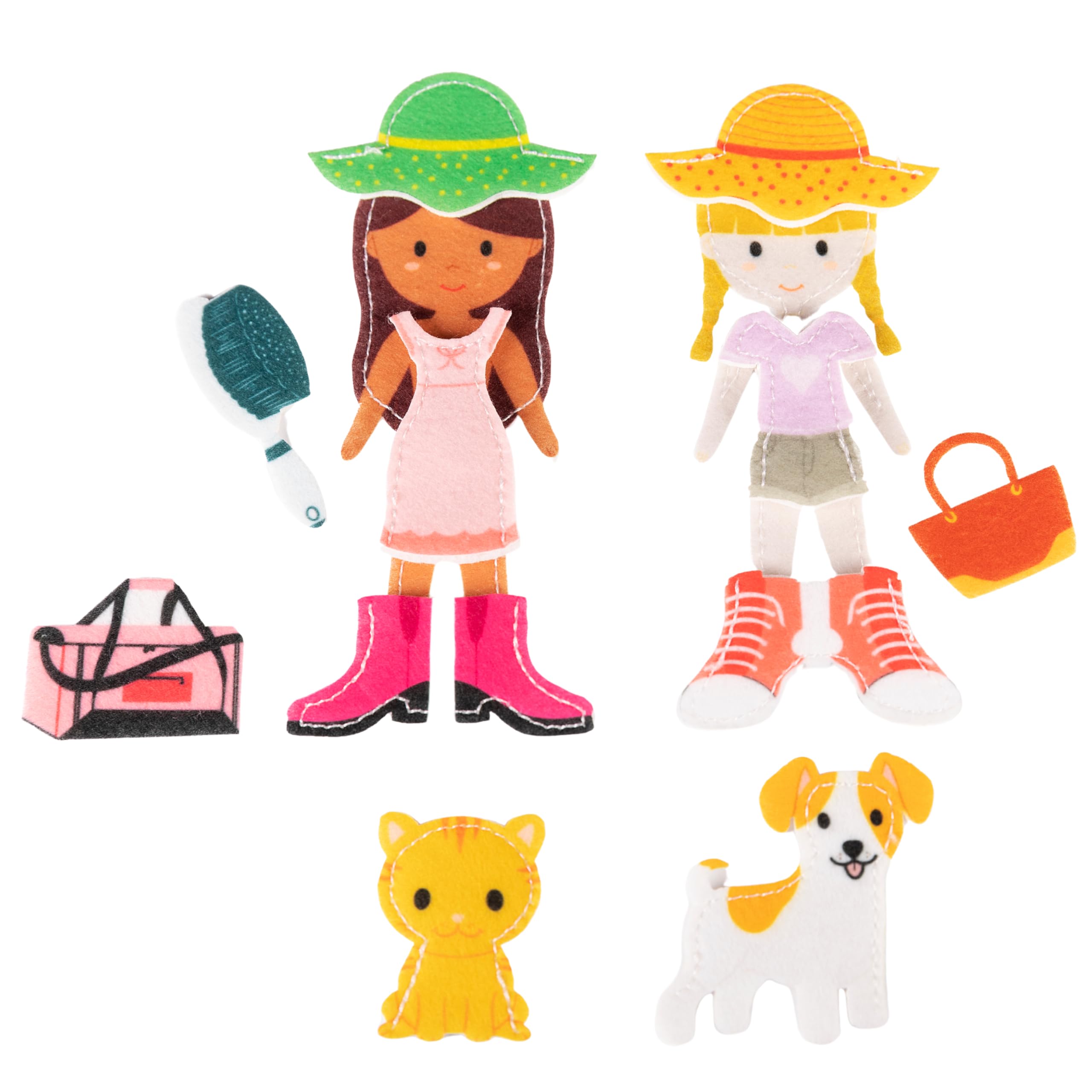 Pantaworlds | Play Kit Feltro per Quiet Book, Set Personaggi in Feltro per Libro Montessori Interattivo, Marionette da Mano per Bambini | Idea Regalo Bambini | Certificato CE | Bambole