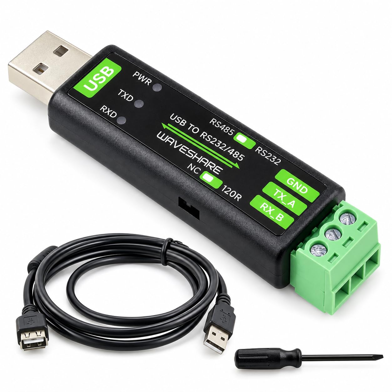 AmpOhm360 USB to RS232 RS485 Serial Converter Adapter with FT232RNL Chip for Microcontroller IoT Sensor Development Boards Compatible with Windows Mac Linux SKU-26630