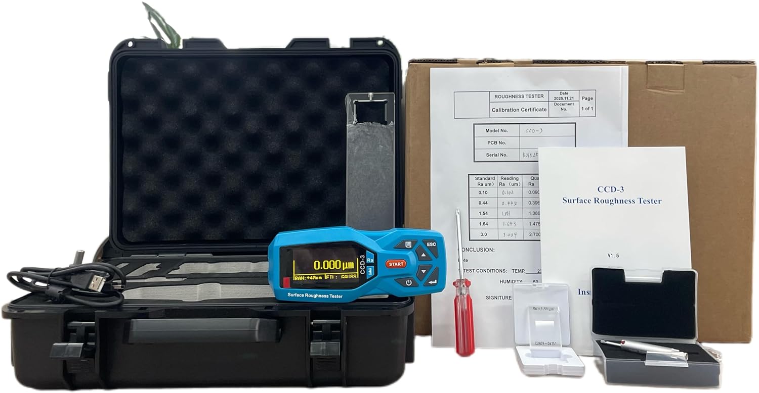 High Accuracy Surface Roughness Gauge Surface Profilometer Tester Instrument for Plastic Piece with Range Ra 0.005 to 16.000um Rz 0.02 to 160.00um USB Interface 800mA Li-Battery Supply