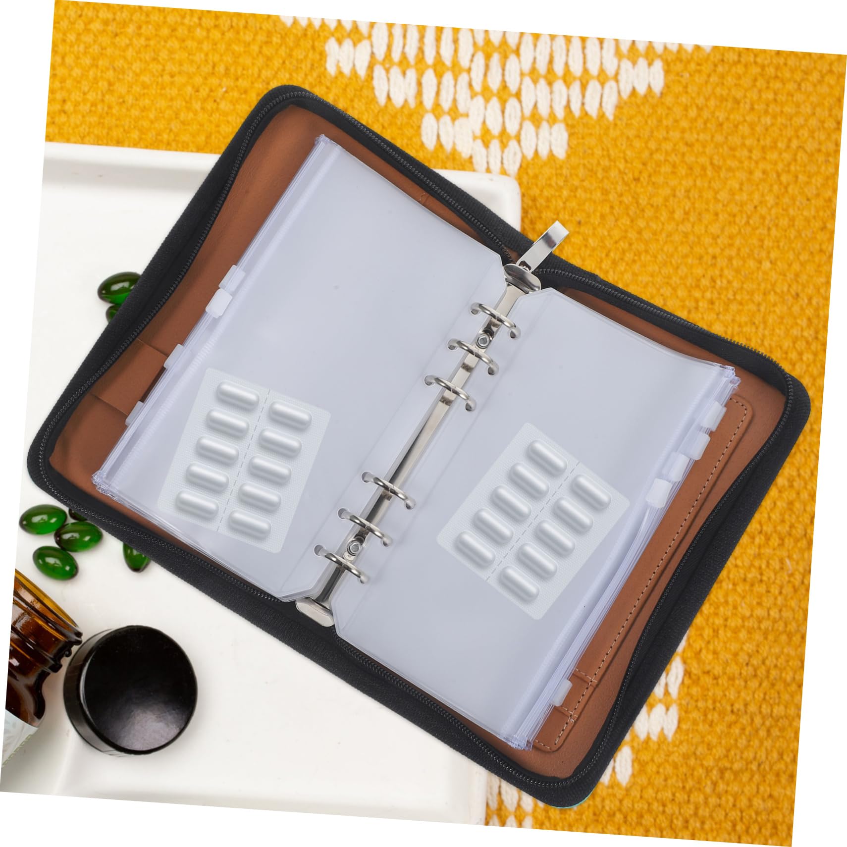 Zerodeko 5 Set di immagazzinaggio della medicina pillola scatole di tasca organizzatore mensile di piccolo sacchetto per borsa per i farmaci da viaggio pvc