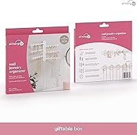 Vista 8 de Organizador de joyas de pared de 6 niveles y 6 pulgadas, tiras Command incluidas para colgar fácilmente, organizador de aretes de 120 agujeros