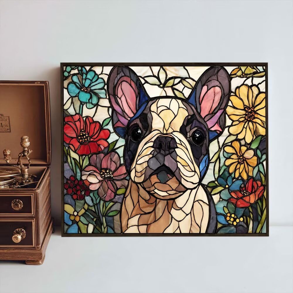 Malen Nach Zahlen Erwachsene DIY Komplettset - Hochwertige Acrylfarben & Leinwand - Entspannendes Kunsthandwerk für Anfänger & Fortgeschrittene - Ideales Home Deko - Hund Farbe Motiv (80x100cm) C-225