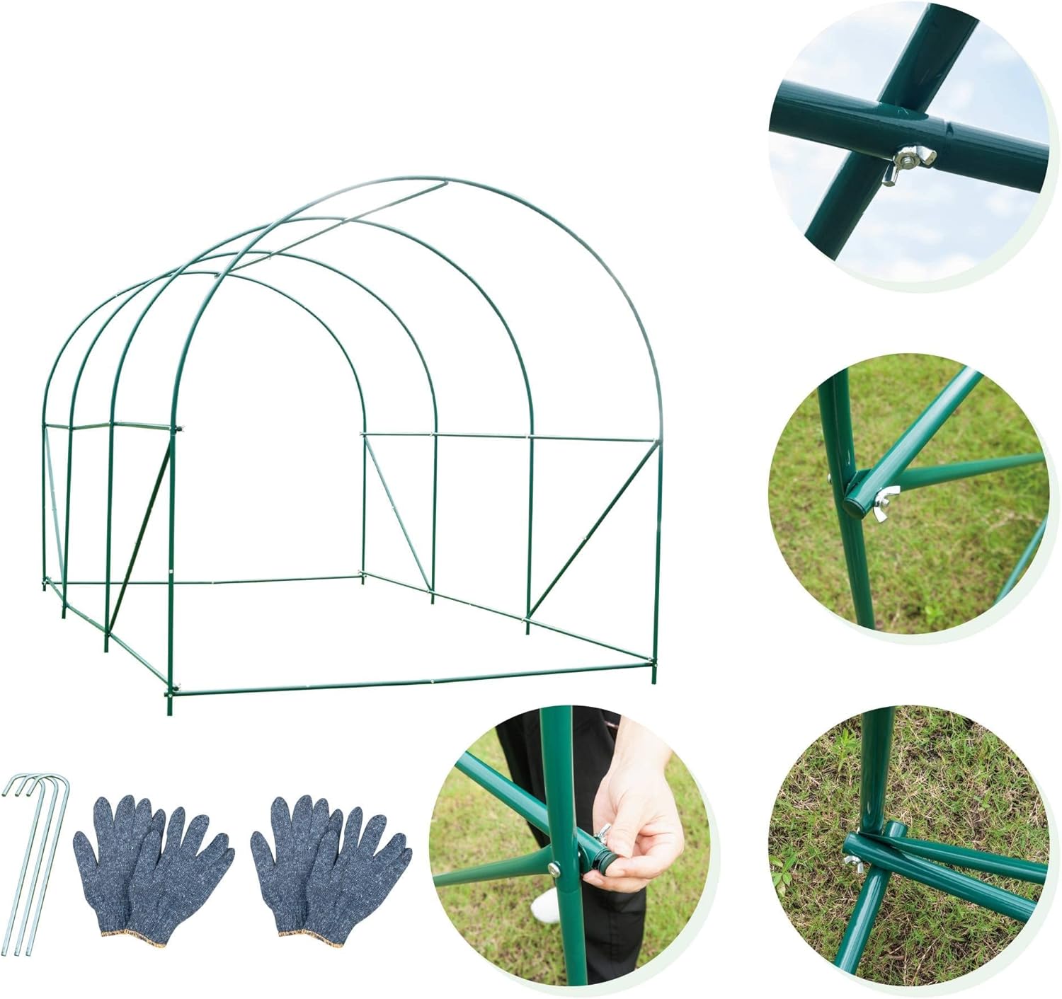 Outdoor Greenhouse with Screen Door,Outside Heavy Duty Walk in Green House for Garden Plants UV Protection Thermostatic Waterproof 10x7x7 FT