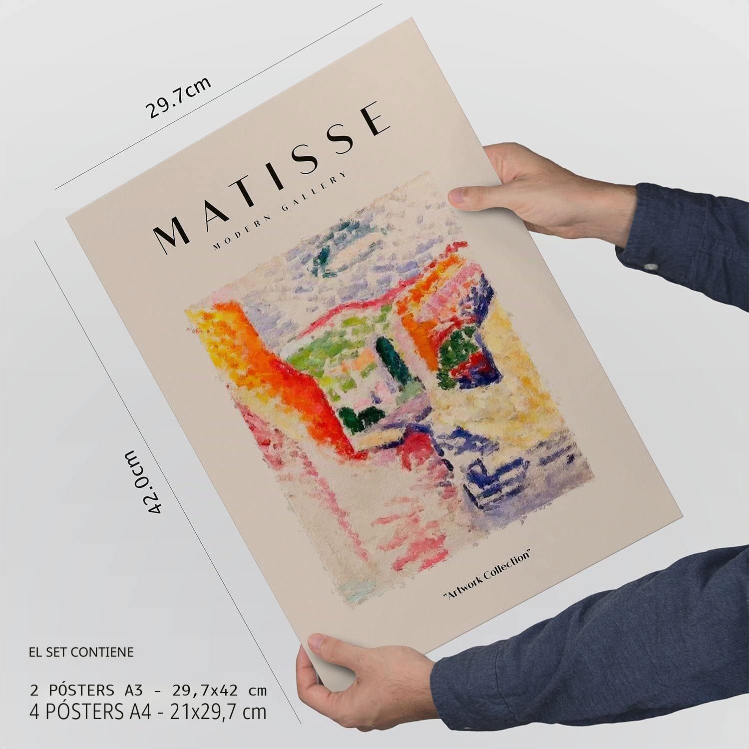 Nacnic Set de 6 Posters de Picasso y Matisse. Siglo Pasado. Láminas de Fauvismo y Surrealismo para el Diseño y Decoración de Interiores. Tamaños A3 & A4, Marcos Negros.