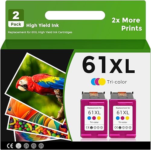Cartucho de tinta remanufacturado de repuesto para HP Ink 61 (Color 2 unidades) para HP 61 XL Tricolor Combo para HP61 HP61XL 5530 4500 2540 4630
