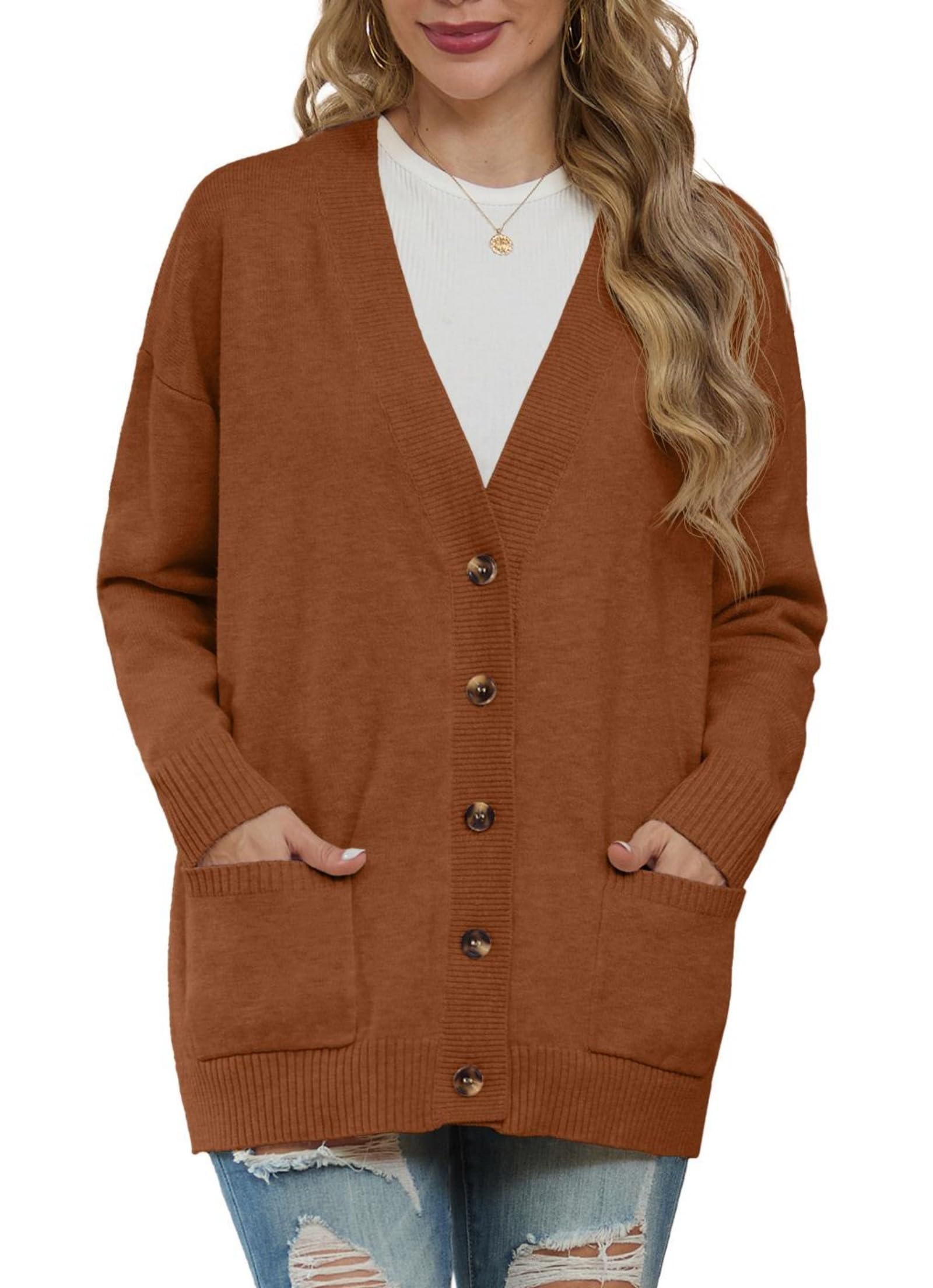 GRECERELLE Gebreid vest voor dames, gebreide wintertruien, cardigan met GRECERELLE Gebreid vest voor dames, gebreide wintertruien, cardigan met