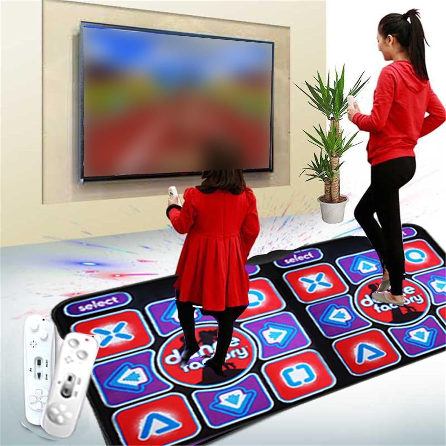 Double Dance Mat, Wireless Double User Dance Mat with Game Controller, Non-Slip Dance Pad for Adults, Dance Playmat Toy Gift, Christmas Birthday Gifts for Girls Boys (Pink)